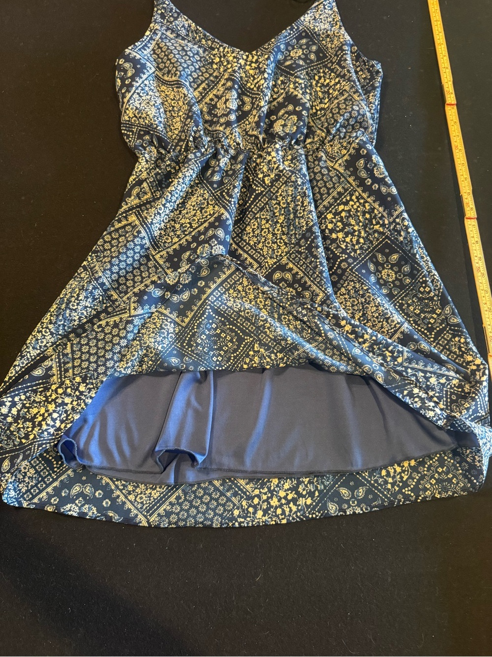 French Grey Blue Printed Midi Dress - Picture 5 of 10